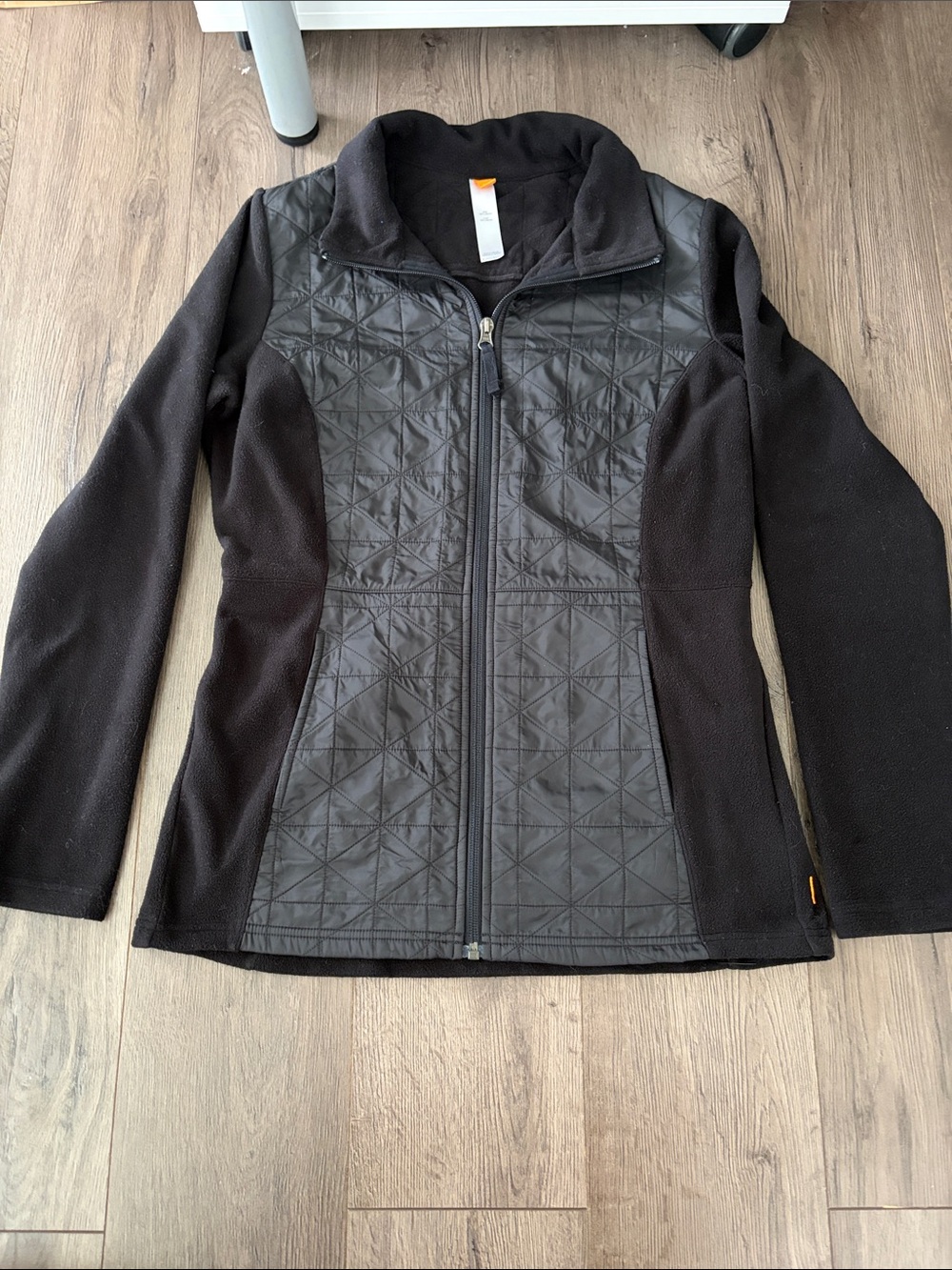 Lucy Black Quilted-Fleece Utility Jacket